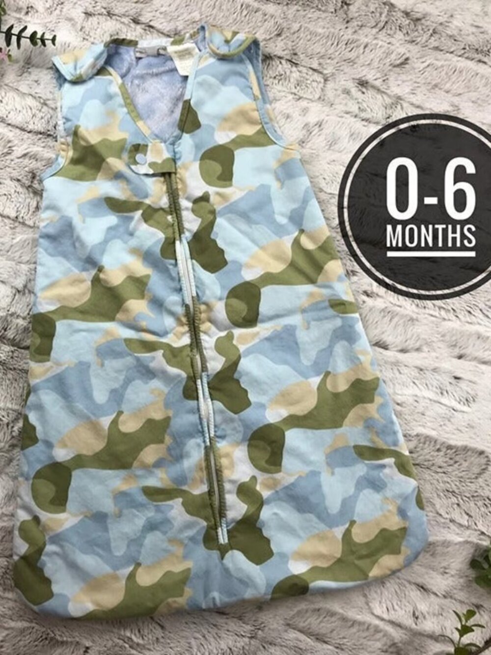 [Wendy Bellissimo] Camouflage Sleep Sack 0-6 Months Boys Baby Nap Blue Camo
